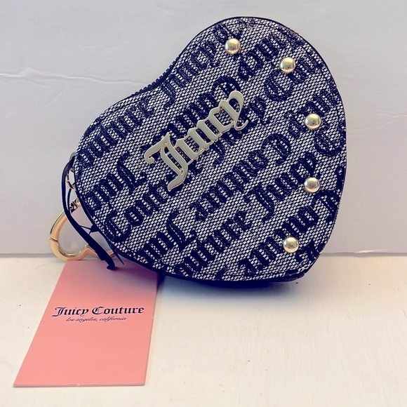 Juicy Couture New NWT Goth Stat Heart Keychain Charge Purse - Picture 1 of 6
